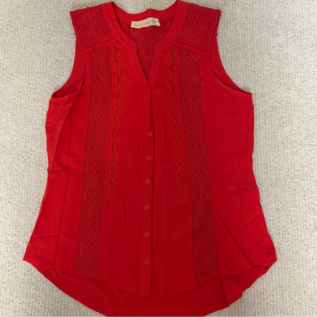 Red Buttoned Top